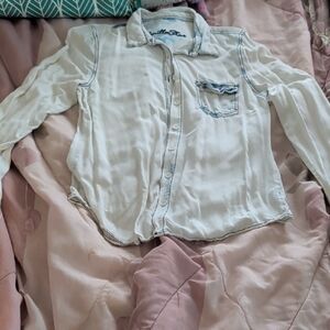 Vanilla Star Cream Shirt with Black Stitching